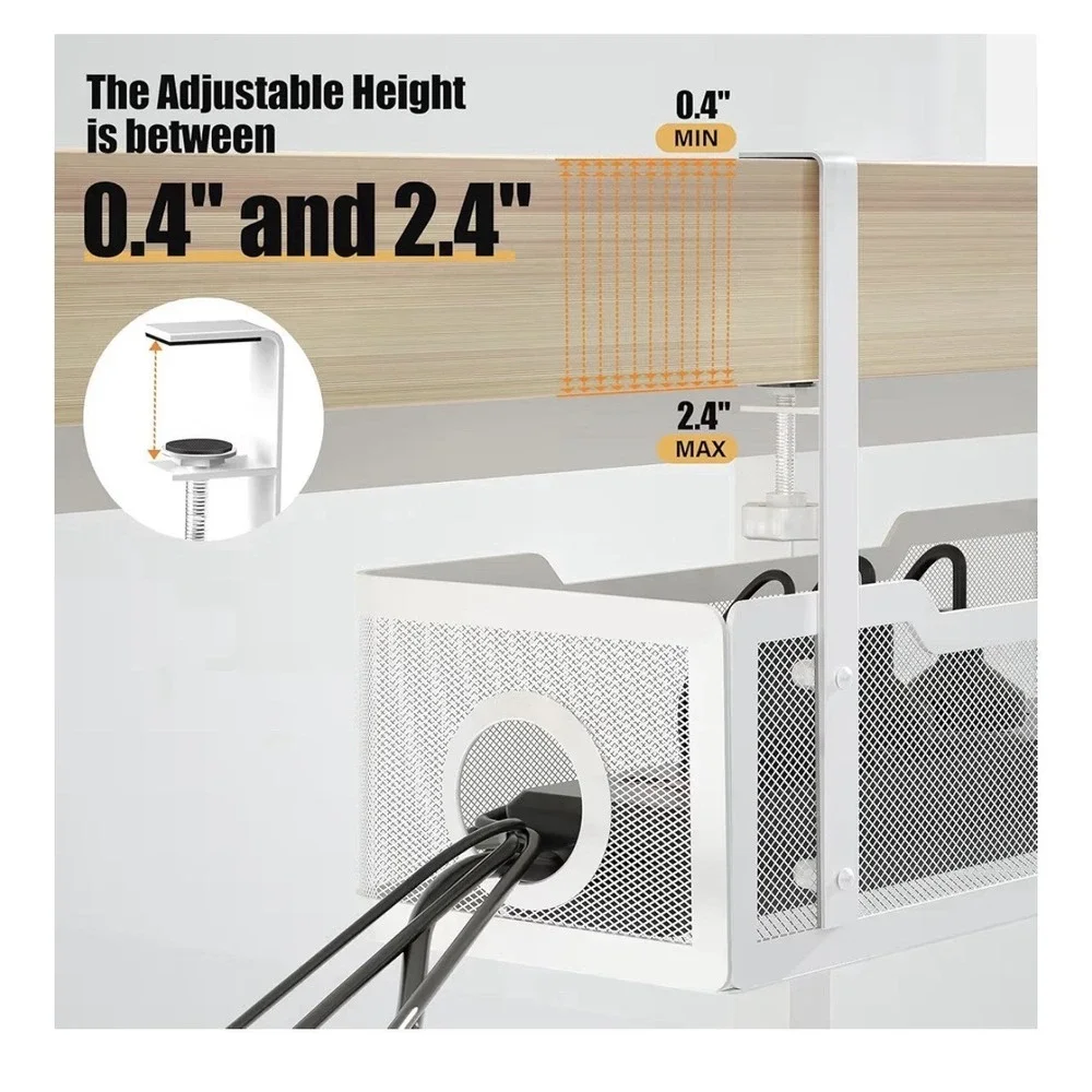 Under Desk Cable Management Tray | No‑Drill Wire‎ Organizer | New | Home Office